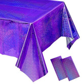 Purple Tablecloth Rectangle Table Cloth 2 Set - Plastic Disposable Party Table Covers For Birthdays/Valentines/Bridal Shower/Bachelorette/Anniversary/Engagement Party - 108" X 54"