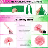 Pink And Green Birthday Party Decorations, Witch Themed Happy Birthday Backdrop Banner Balloons Paper Pom Poms Paper Tassel Foil Fringe Curtains For Girls Princess Birthday Party Supplies Decorations