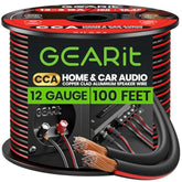 12AWG Speaker Wire, GearIT Pro Series 12 AWG Gauge Speaker Wire Cable (100 Feet / 30.48 Meters) Great Use for Home Theater Speakers and Car Speakers Black