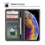 For Iphone Xr Case, Premium Pu Leather Cover Tpu Bumper With Card Holder Kickstand Hidden Magnetic Adsorption Shockproof Flip Wallet Case For Iphone Xr (6.1 Inch) - Black