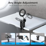OMOTON 360°Rotating Magnetic Airplane Phone Holder Mount, for Magsafe Airplane Travel Essentials Accessories, Adjustable Foldable Universal Handsfree Phone Stand for iPhone 16 15 14 Pro Max