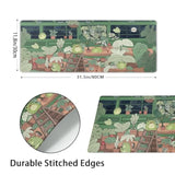 Cute Frog Mouse Pad Kawaii Extended Desk Mat Green Large Xl Mousepad Non-Slip Rubber Base Stitched Edge Long Keyboard Pad For Desk Gaming Laptop Desktop,31.5×11.8 Inch