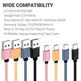 Usb C Cable 1Ft 4-Pack, 3A Fast Charging Usb A To Usb C Cord Nylon Braided Com