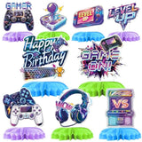 9Pcs Video Game Birthday Decorations Gamer Birthday Party Centre Honeycomb Decorations Birthday Decorations For Boys Game Night Decorations Game Themed Table Top Centre Decorations