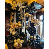 Black and Gold Balloon Garland Kit: Star Balloons, Birthday Party Decor
