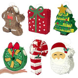 6 Pcs Mini Christmas Piñata Gingerbread Man Snowman Piñata