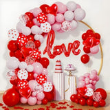 Valentines Day Balloon Garland Arch Kit, Red Pink White Balloons With