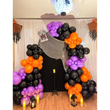 150Pc Halloween Balloon Arch Kit β Black Orange Purple Balloons with Eyeball