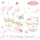 3 Pack Butterfly Tablecloth Birthday Party Decorations Plastic Waterproof Table Covers Rectangular Disposable Decor 108 X 54 Inch For Spring Summer Baby Shower Floral Supplies Favors