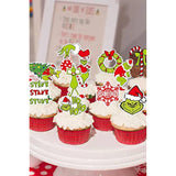 Christmas Cupcake Toppers 48 Pcs Cake Topper Christmas Party Decorations Santa Xmas Theme Birthday Party Decorations Supplies