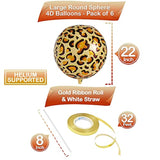 , Cheetah Balloons For Birthday Party - Big 22 Inch, Pack Of 6 | Cheetah Print Balloons For Wild Birthday Decorations | Leopard Print Balloon, Wild Party Decorations | Leopard Balloon