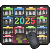 Mouse Pad With Stitched Edge, Computer Mouse Pad With Nonslip Rubber Base, Mouse Pads For Computers Laptop Mouse 9.6X7.9X0.1 Inch, (2025 Calendar Black)