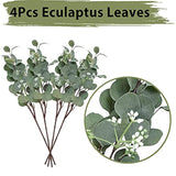 60 Pcs White Sage Green Balloons Latex Balloons With Artificial Eucalyptus Leaves Confetti Balloons For Birthday Baby Bridal Shower Wedding Party Decoration