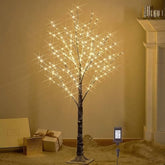 Lighted Snowy Twig Tree With Fairy Lights 4Ft 200 Led Lights, Flocked Tree With Lights For Home Thanksgiving Christmas Holiday Decoration Indoor Outdoor