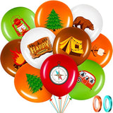 45PCS Camping Balloon Set – Colorful 12" Balloons with Ribbons for Adventure Party Decor
