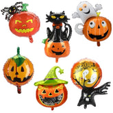 6pcs Halloween Foil Balloons Pumpkin Cat Ghost Spider Mylar Balloons Party Decor