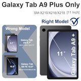 For Galaxy Tab A9 Plus Case 11 Inch, Rugged Case For Samsung Galaxy A9+ Tablet With Screen Protector 360 Rotating Stand Shoulder Strap Pen Holder, 2023 Model(Smx210/X216/218), Black Blue