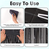 3 Pack Black Foil Fringe Curtains 3.3x8.2ft Backdrop for Halloween Party Decor