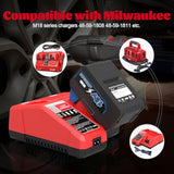 2Pack 6500Mah 18V Li-Ion Battery Replacement For Milwaukee M18 Battery Compatible With Milwaukee 18V Battery 48-11-1812 48-11-1840 48-11-1850 Cordless Power Tools