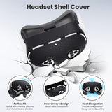 Silicone Cover Set Compatible With Meta/Oculus Quest 3S Accessories, Vr Silicone Face Cover, Vr Shell Cover,Touch Controller Grip Case,Camera Lens Protector Set(Black)