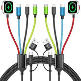 2 Pack 5FT Multi Charging Cable with Apple Watch Charger for Travel iPhone USB C Devices