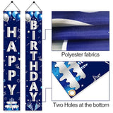 Blue & Silver Happy Birthday Banner: Party Door Decor