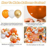 Orange Gold Balloon Arch Kit 120pcs White Confetti Balloons for Baby Shower Birthday Party