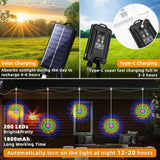 Solar Firework Lights Outdoor, 5Pcs 1000Led 8 Modes Fireworks Lights With Usb Rechargerable, Solar Hanging Fairy Lights