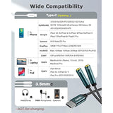 Usb C To Dual 3.5Mm Female Headphone Splitter, Type C To Aux Trrs 2-In-1 Audio Adapter With Hi-Res Dac Chip, For Usb-C Smartphone, Laptop, Pad To Two Headphones, Speakers, Trrs Microphones