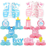 12Pcs Baby Gender Reveal Honeycomb Centerpieces