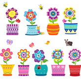 28 Pieces Spring Bulletin Board Decorations Flower Cutouts Classroom Decorations With 3 Sheets Glue Points Springtime Blooms For Home Office School Party Decor