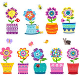 28 Pieces Spring Bulletin Board Decorations Flower Cutouts Classroom Decorations With 3 Sheets Glue Points Springtime Blooms For Home Office School Party Decor