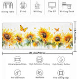 Sunflower Mouse Pad?Yellow Butterfly Gaming Keyboard Mat?Laptop Computer Protector With Non-Slip Rubber Base?Large Extended Mousepads Gifts For Desk Office Home?Deskmat Decor 31.5" X 11.8"