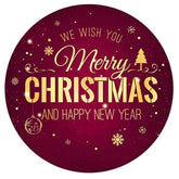 Red Gold Merry Christmas And Happy New Year Party Favor Stickers Seals Labels - 2 Inch - 50 Count