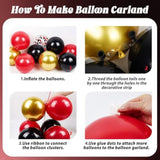 Red And Black Birthday Decorations For Men With Red, Black And Gold Balloons, Happy Birthday Banner, Red And Gold Fringe Curtain For 21St, 25Th, 30Th, 35Th, 40Th Birthdays