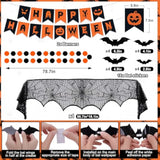 Halloween Party Decoration Kit: Ghost Banner, Creepy Cloth & Bat Stickers