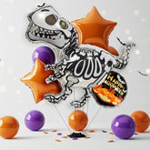 Halloween Skeleton Dinosaur Balloon Kit: T-Rex Foil Balloons, 15-Piece Set