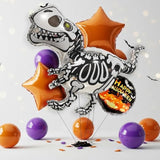 Halloween Skeleton Dinosaur Balloon Kit: T-Rex Foil Balloons, 15-Piece Set
