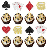 24 Pcs Casino Poker Theme Cupcake Toppers Glitter Poker Game Chips Player Las Vegas Casino Cupcake Picks For Las Vegas Casino Night Poker Theme Birthday Party Cake Decorations Supplies