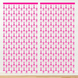 2 Pack Breast Cancer Awareness Decorations Pink Ribbon Foil Fringe Curtains