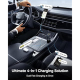 Baseus 163W Retractable Car Charger USB C Fast Charging, PrimeTrip VR2 Max 4 in 1 Fast Car Charger with Dual Retractable USB C Cable for iPhone 16 15 14 Pro Max, Samsung Galaxy S25 Ultra, Android