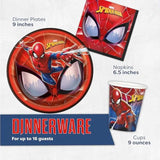 Spiderman Birthday Party Supplies and Decorations, Spiderman Party Supplies, Serves 16 Guests, Includes Tableware and Decor with Table Cover, Banner, Plates, Napkins & More, Officially Licensed