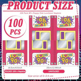 100 Pcs 90'S Paper Cocktail Napkins Disposable Back To 50'S 80'S 90'S Luncheon Napkin For Retro 1950S 1980S 1990S Hip Hop Sock Hop Rock Roll Birthday Party Supplies Decorations