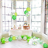 Green White Latex Party Balloons - 50Pcs 12 Inch White Green Gold Confetti Balloons For Jungle Theme Party Balloons Supplies