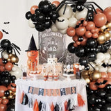 176Pcs Halloween Balloon Garland Arch Kit with Black Orange White Gold Spider Eyeball Bats