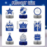 9 Pieces Happy Blue Birthday Centerpieces Decorations For Table Birthd