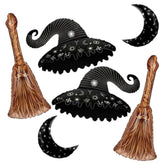 Witch Hat Broom Foil Balloons Halloween Balloon Arch Kit Spooky Witches Party Decorations
