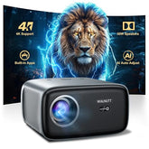 1200 Ansi/4K Supported/Netflix Licensedsmart Projector With Wifi And Bluetooth, Movie Home Theater With Ai Auto Focus&Keystone, Video Projector With Dolby, 400'' Display For Indoor/Outdoor Proyector