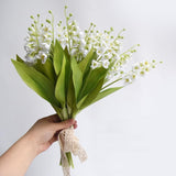 6 Branch Lily Of The Valley Artificial Flowers,Simulation Lily Of The Valley Silk Flower,Outdoor Bridal Wedding Bouquet For Home Garden Party Wedding Decoration