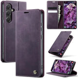 For Samsung Galaxy S25 Fe Case, Pu Leather Wallet Case With Rfid Blocking Card Holder Magnetic Flip Fold Shockproof Durable Protective Phone Case For Galaxy S25 Fe (Purple)